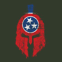 Spartan Helmet Tennessee Flag Distressed Hoodie