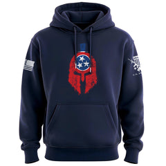 Spartan Helmet Tennessee Flag Distressed Hoodie
