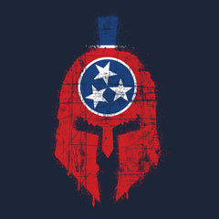 Spartan Helmet Tennessee Flag Distressed Hoodie