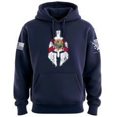 Spartan Helmet Florida Flag Distressed Hoodie