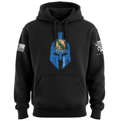 Spartan Helmet Oklahoma Flag Distressed Hoodie