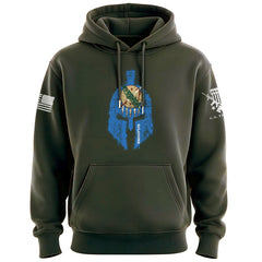 Spartan Helmet Oklahoma Flag Distressed Hoodie