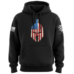 Spartan Distressed US Flag Hoodie